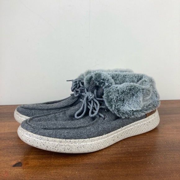 Skechers BOBS Skipper Faux Fur Lined Bootie Gray Lace Up 113446 Women’s Size 9. - Picture 1 of 11